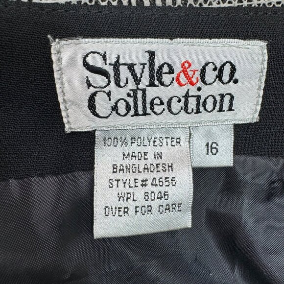 Style & Co. Collection Black A-Line Wrap Skirt Size 16 100% Polyester Womens - Picture 3 of 9